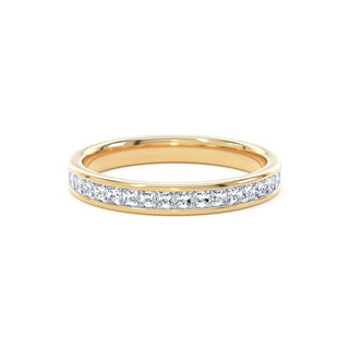Fine Jewellery Jewellery 18ct Yellow Gold 2.8mm 0.50ct Princess Cut Diamond Half Eternity Ring 0114428