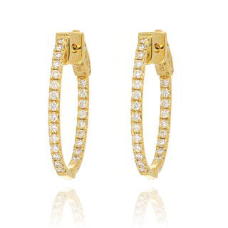 Fine Jewellery Jewellery 18ct Yellow Gold 0.51ct Diamond Oval Hoop Earrings 1220222