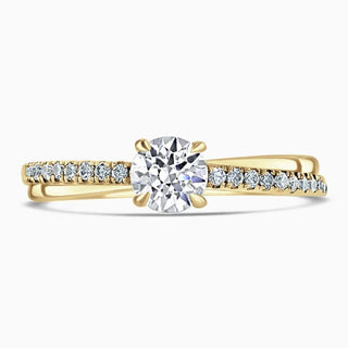 18ct Yellow Gold 0.66ct Diamond Twist Solitaire Ring 