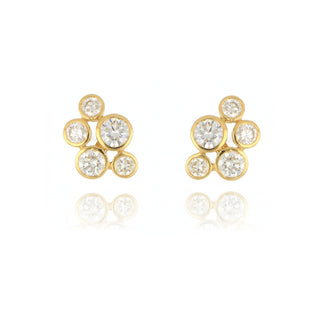 Allum & Sidaway Jewellery 18ct Yellow Gold 0.70ct 5 Stone Diamond Bubble Stud Earrings 1220192