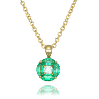 Fine Jewellery Jewellery 18ct Yellow Gold 0.89cttw Marquise Emerald & Diamond Necklace 1404160