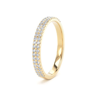Fine Jewellery Jewellery 18ct Yellow Gold 2.3mm 0.25ct Diamond Two Row Half Eternity Ring 0114430