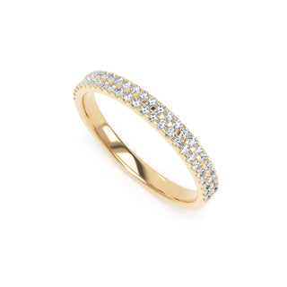 Fine Jewellery Jewellery 18ct Yellow Gold 2.3mm 0.25ct Diamond Two Row Half Eternity Ring 0114430