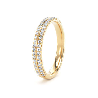 Fine Jewellery Jewellery 18ct Yellow Gold 2.6mm 0.25ct Diamond Two Row Half Eternity Ring 0114429