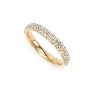 Fine Jewellery Jewellery 18ct Yellow Gold 2.6mm 0.25ct Diamond Two Row Half Eternity Ring 0114429