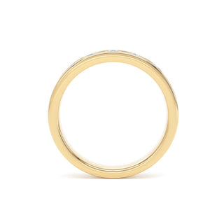 Fine Jewellery Jewellery 18ct Yellow Gold 3.3mm 0.50ct Round Brilliant & Baguette Cut Diamond Half Eternity Ring 0114459