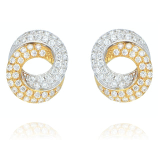 Fine Jewellery Jewellery 18ct Yellow & White Gold 0.54ct Diamond Circle Twist Stud Earrings 1220224
