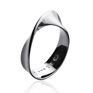Georg Jensen Silver Moebius Twist Ring - Size 55