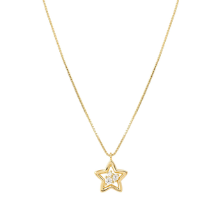 Nomination Jewellery Nomination Sterling Silver and Yellow Gold Dream Beats Cubic Zirconia Star Necklace 2504138