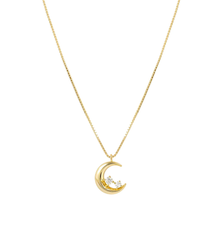 Nomination Jewellery Nomination Sterling Silver and Yellow Gold Dream Beats Cubic Zirconia Moon Necklace 2504140