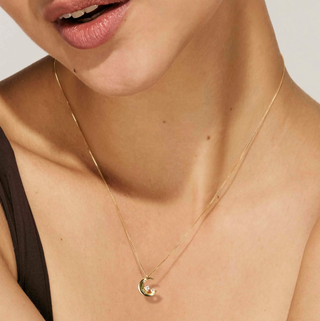 Nomination Jewellery Nomination Sterling Silver and Yellow Gold Dream Beats Cubic Zirconia Moon Necklace 2504140