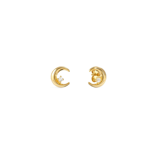 Nomination Jewellery Nomination Sterling Silver and Yellow Gold Dream Beats Cubic Zirconia Moon Stud Earrings 2501294