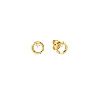 Nomination Jewellery Nomination Sterling Silver and Yellow Gold Dream Beats Cubic Zirconia Circle Stud Earrings 2501297