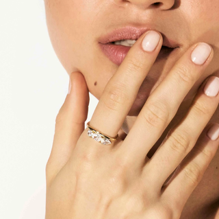 Nomination Jewellery Nomination Sterling Silver and Yellow Gold My Rebel Art 3 Cubic Zirconia Ring 2510371