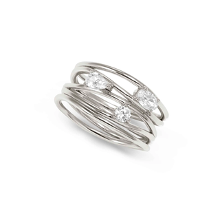 Nomination Jewellery Nomination Sterling Silver, White Stone, My Rebel Art Band Ring - Size 13 2510372