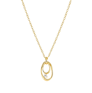 Nomination Jewellery Nomination Sterling Silver, Yellow Gold and Cubic Zirconia My Rebel Art Oval Necklace 2520237