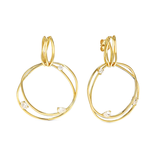 Nomination Jewellery Nomination Sterling Silver, Yellow Gold and Cubic Zirconia My Rebel Art Large Circle Drop Earrings 2501301