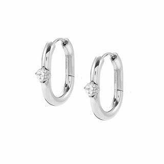 Nomination Stainless Steel and Cubic Zirconia Chain of Style Hoop Earrings