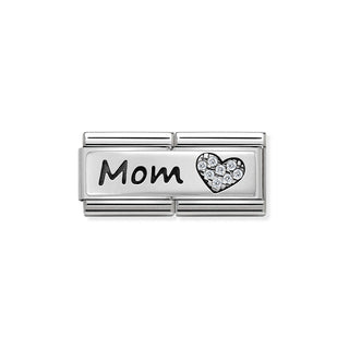 Nomination Jewellery Nomination Stainless Steel and Sterling Silver Composable Classic Double Mom Cubic Zirconia Link 2511462