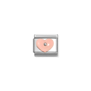 Nomination Stainless Steel and Sterling Silver Composable Classic Pink Heart Link