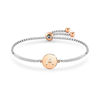 Nomination Stainless Steel and Rose Gold PVD Milleluci Letter A Bracelet