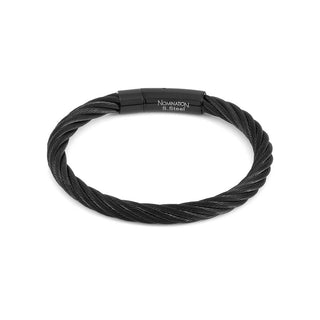 Nomination Stainless Steel with Black Colour Coated Details B-Yond Cable Bracelet - Large