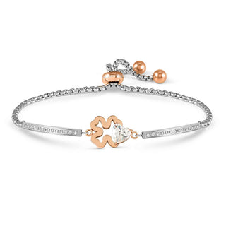 Nomination Jewellery Nomination Stainless Steel Pink PVD and Cubic Zirconia Milleluci Four-Leaf Clover Bracelet 2522343