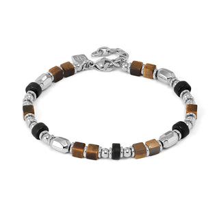 Nomination Jewellery Nomination Stainless Steel Tiger Eye and Black Agate InstinctStyle Infinity Bracelet 2522377