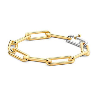 Ti Sento Silver & Yellow Gold Plated Oblong Link Bracelet