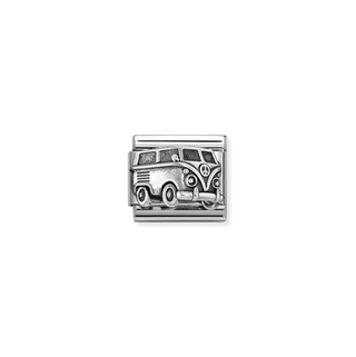 Allum & Sidaway Nomination Stainless Steel and Sterling Silver Composable Raised Van Link 2514329