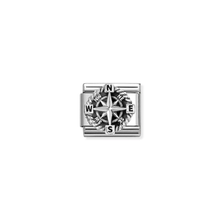 Nomination Jewellery Nomination Stainless Steel and Sterling Silver Composable Raised Compass Link 2514325