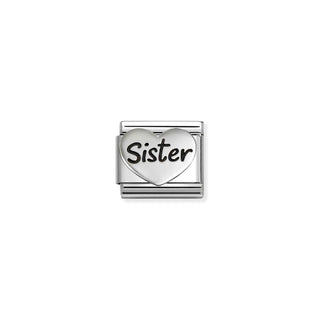 Nomination Composable Nomination Stainless Steel and Silver Composable Sister Heart Link 2514415