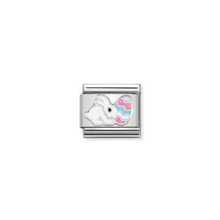Nomination Jewellery Nomination Stainless Steel and Silver White Easter Bunny and Egg Link 2508834