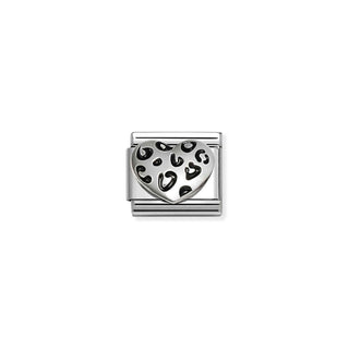 Nomination Jewellery Nomination Stainless Steel and Silver Composable Raised Leopard-Print Heart 2514376