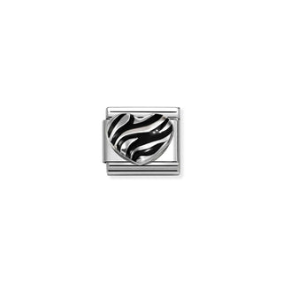 Nomination Jewellery Nomination Stainless Steel and Silver Composable Tiger Raised Heart Link 2514377