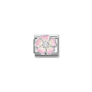 Nomination Jewellery Nomination Stainless Steel and Sterling Silver Composable Pink Fade Flower Link 2514333