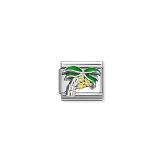 Nomination Jewellery Nomination Stainless Steel and Sterling Silver Composable Yellow Cubic Zirconia Palm Tree Link 2514342