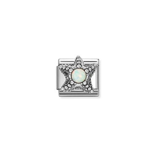 Nomination Jewellery Nomination Stainless Steel and Sterling Silver Composable White Opal Starfish Link 2514349
