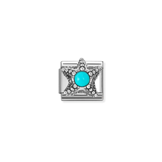 Nomination Jewellery Nomination Stainless Steel and Sterling Silver Composable Turquoise Starfish Link 2514350