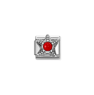 Nomination Jewellery Nomination Stainless Steel and Sterling Silver Composable Red Coral Starfish Link 2514352