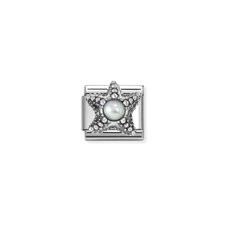 Nomination Jewellery Nomination Stainless Steel and Sterling Silver Composable White Pearl Starfish Link 2514353
