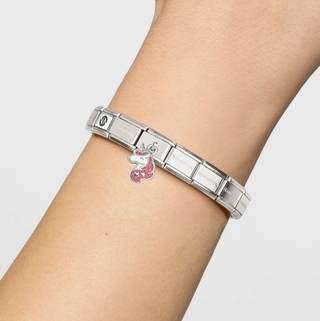 Nomination Jewellery Nomination Stainless Steel and Sterling Silver Composable Pink Glitter Unicorn Link 2514354
