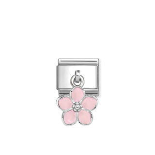 Nomination Jewellery Nomination Stainless Steel and Sterling Silver Composable Pink Flower Drop Link 2514357