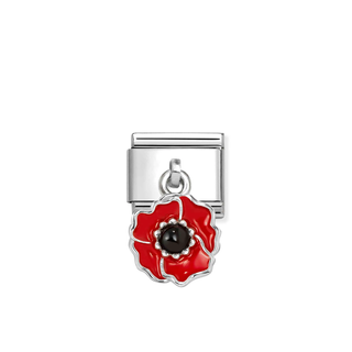 Nomination Jewellery Nomination Stainless Steel and Sterling Silver Composable Red Poppy Drop Link 2514358