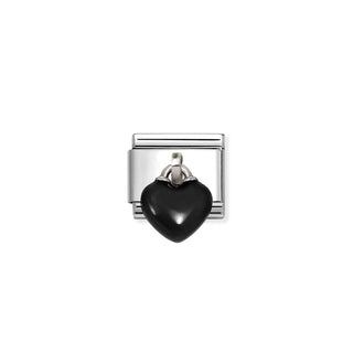 Nomination Jewellery Nomination Stainless Steel and Silver Composable Black Heart Drop Link 2514378
