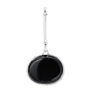 Georg Jensen Silver Dew Drop Black Obsidian Pendant