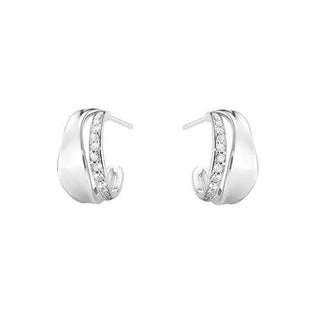 Georg Jensen Marcia 0.24ct Diamond Hoop Earrings