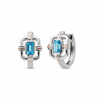 Clogau Jewellery Clogau Silver Gateways Blue Topaz Huggy Hoop Earrings 2110170