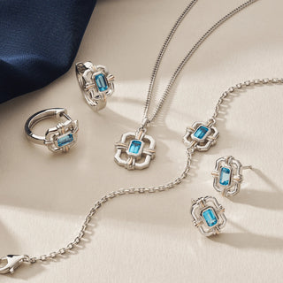 Clogau Jewellery Clogau Silver Gateways Blue Topaz Huggy Hoop Earrings 2110170