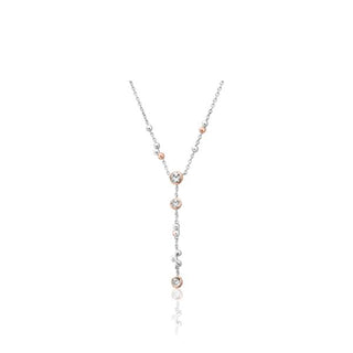 Clogau Celebration chain drop necklace with white topaz